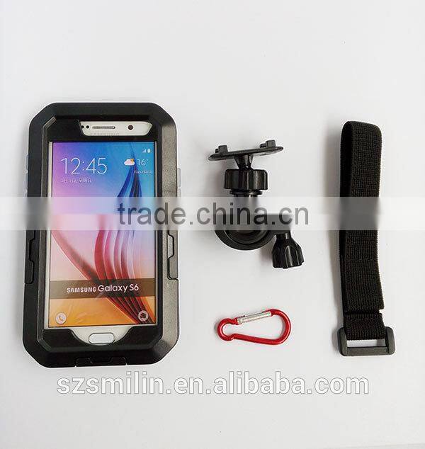 Motorcycle Scooter Mobile Phone Waterproof Case Holder for Samsung Galaxy S6 with 360 degree swivel ball head