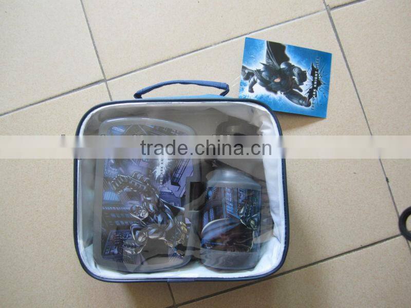 China supply plastic container,lunch box and bottle set