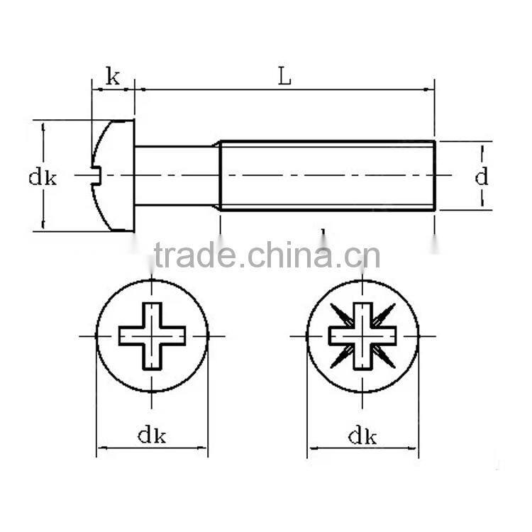 Round Head Screw Pan Head Cross Screw M1 M1.2 M1.4 M1.6