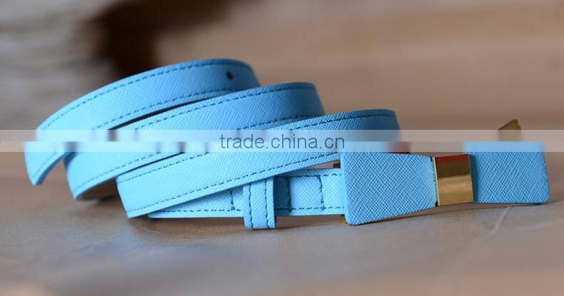 2016 fashion stylish PU ladies dress belt for woman with bowknot