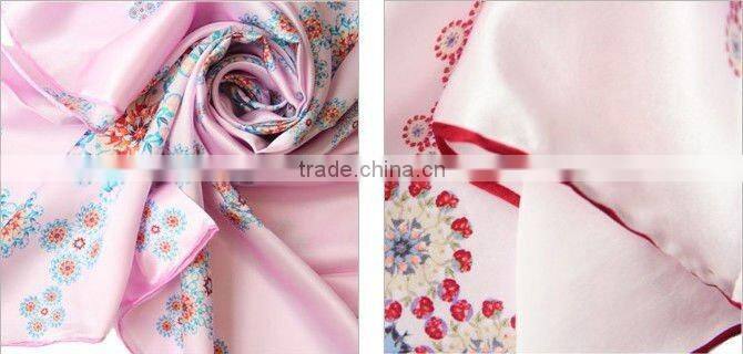 Handmade rolled Square Silk Scarf for women