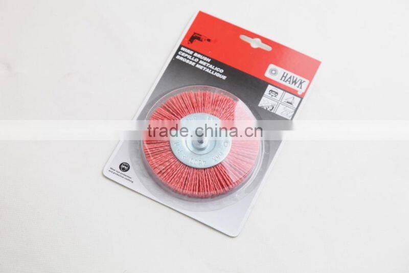 nylon wire wheel brushes packed on display cards, diameter 100mm or 4"