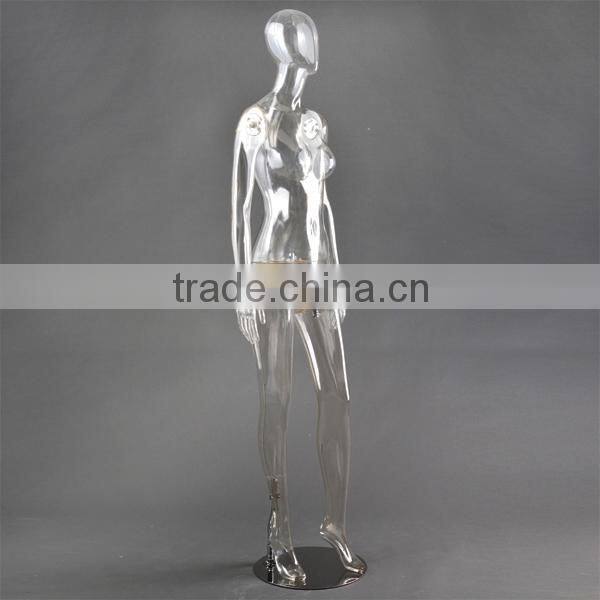 plastic full body mannequin, display transparent female mannequin