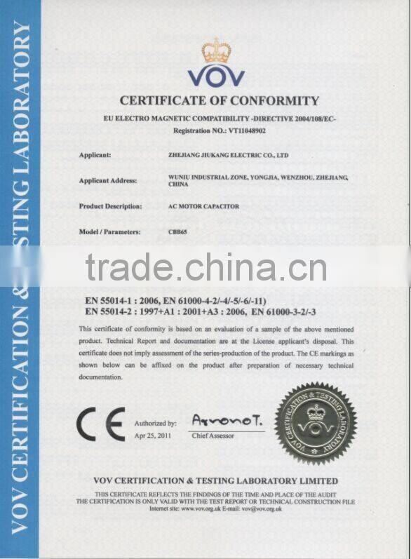 Hight quality cbb65 60uf 250v capacitor for air conditioner