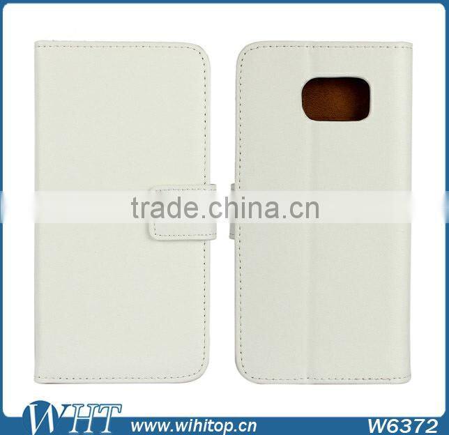 Genuine Leather Booklet Case for Samsung Galaxy S6 with Stand Card Holder