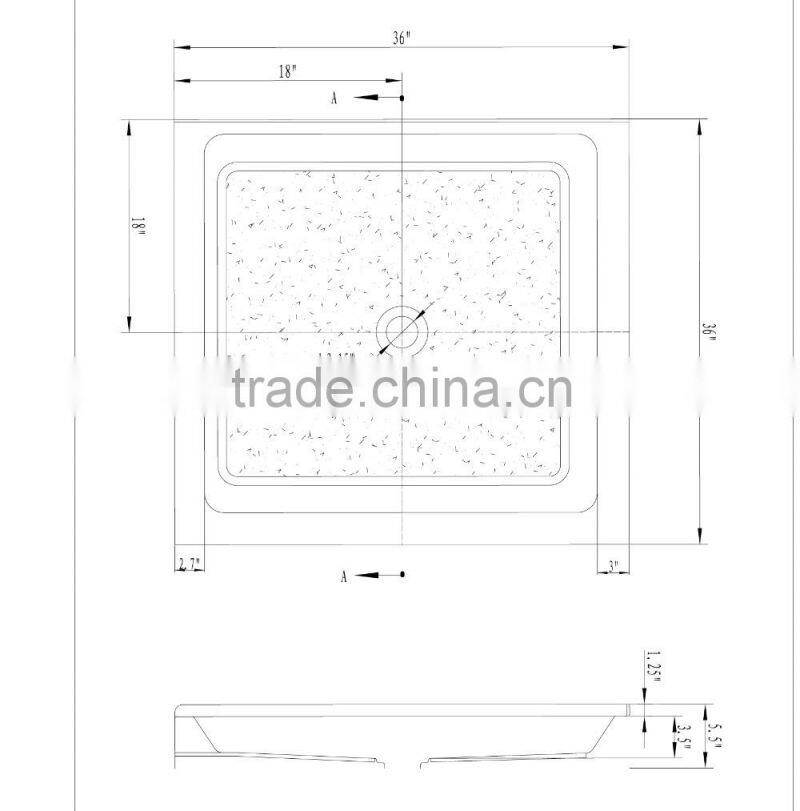 North America market UPC/cUPC certified double threshold shower base, cupc shower base, tile flange base