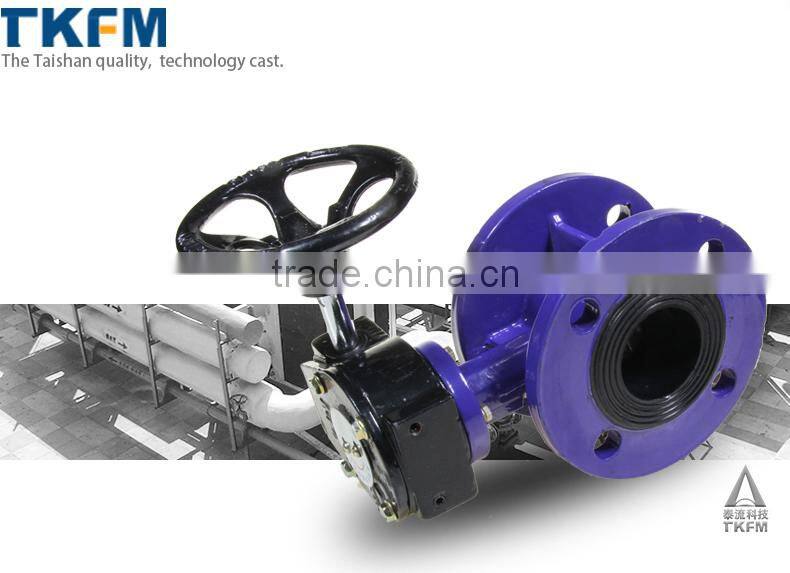 2015 TKFM low pressure flange connection dn150 butterlfy valve for water treatment