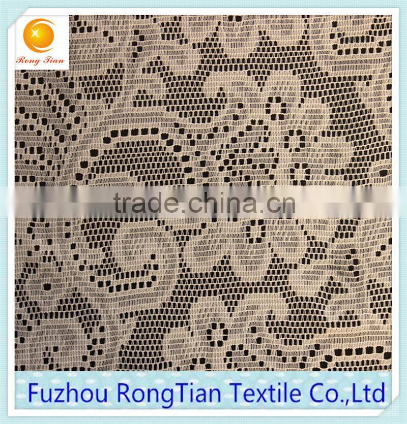 Fashion cotton cord embroidery floral lace fabric for curtains