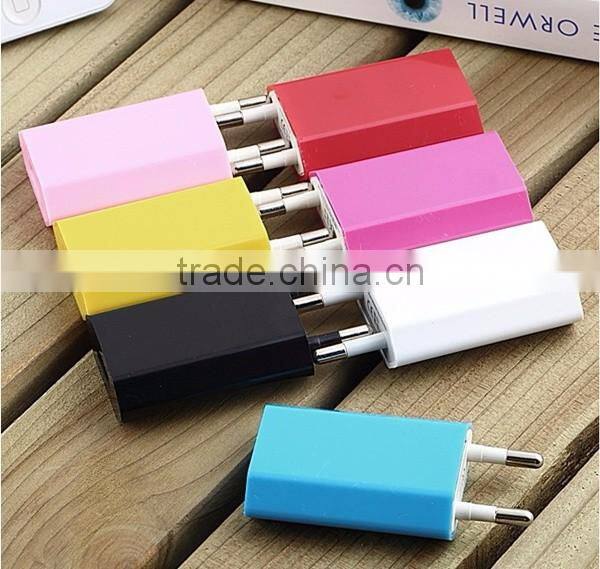 CE ROSH Colorful EU/US/UK Plug AC Power Adapter wall USB car mobile phone smart IC charger for iphone android tablet