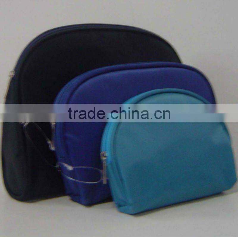 New Zipper microfiber Travel Ladies three-piece Cosmetic Bag set