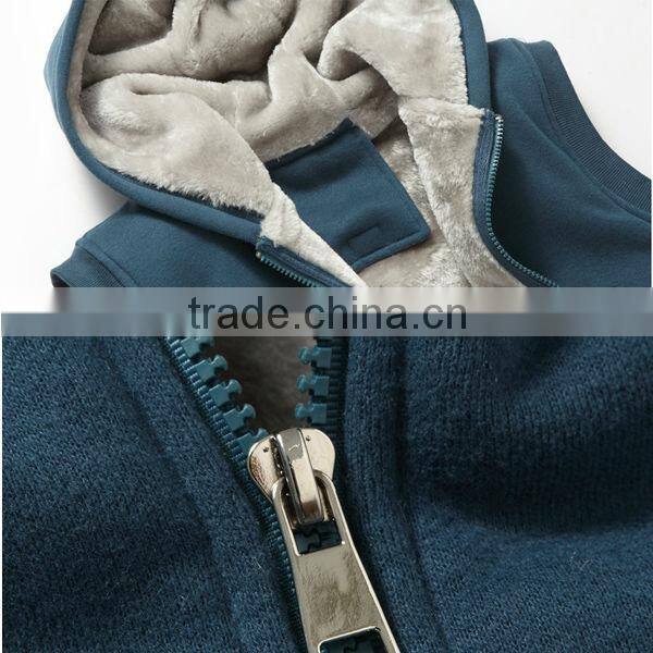 Wholesale warm plain blank sleeveless hoodies for women (YCH-B0145)