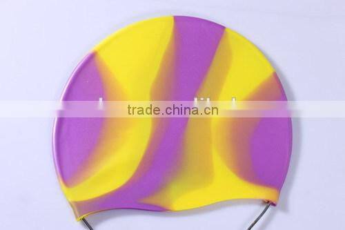 Eco-friendly Rainbow silicone swimming caps for long hairs