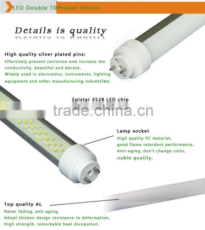 100lm/w PF>0.9 Ra80 6500k 360 degree R17D 24" 36" 48" 72" 84" 96" Double sided LED tube