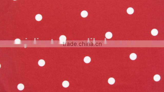 white dot on red plain pattern polyester spandex ripstop fabric