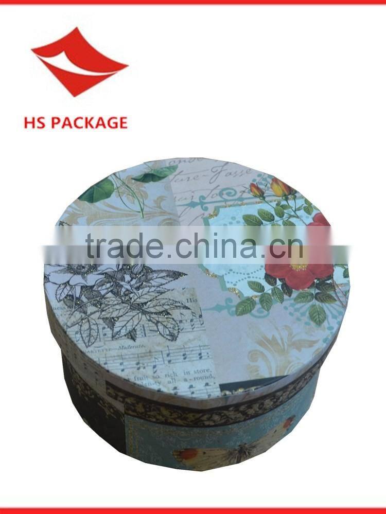 nested round paper gift box with hot-stamping