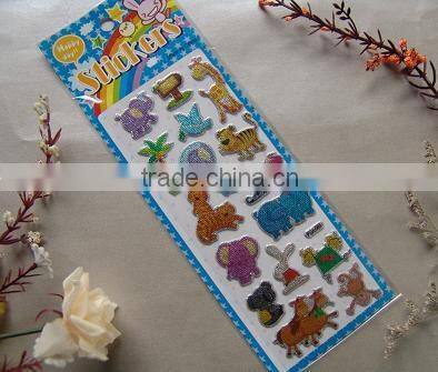 Supermarket Hot sale cheap kids cute puffy stickers/DIY decoration keyboard foam sticker