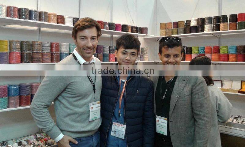 faux or genuine sheepskin leather stitched string in 5.0 mm