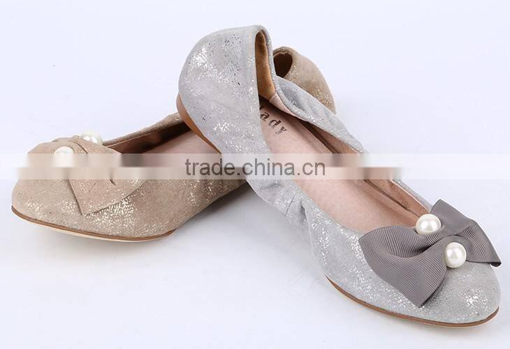 2016 fashion private label glitter suede leather women ballerinas shoes