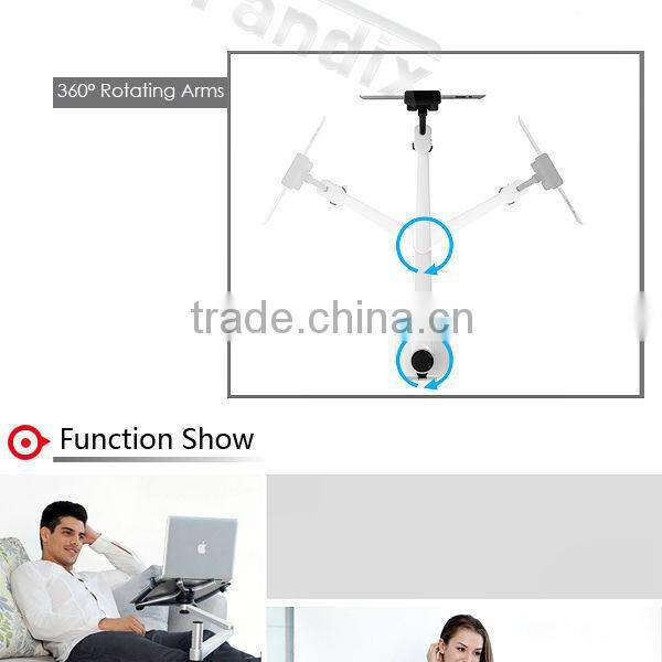 Gas spring portable 360 degree rotating recliner laptop stand