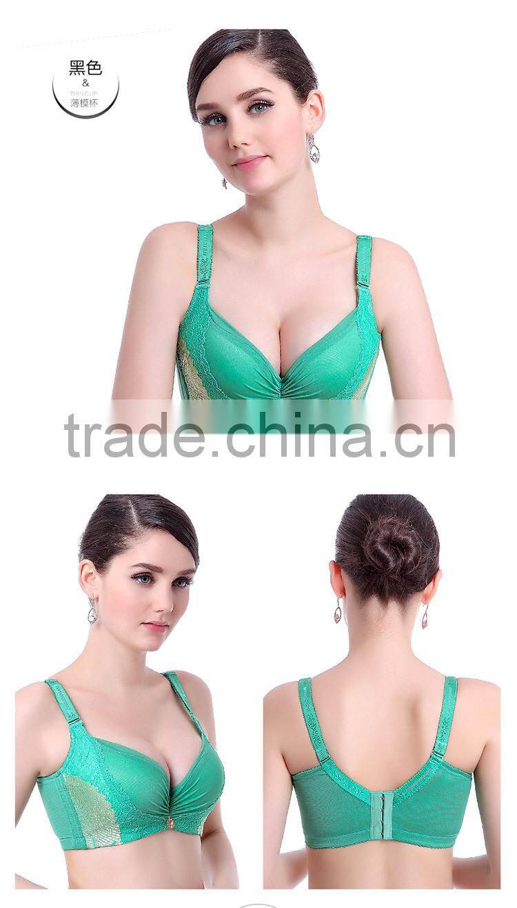 Women's Retro Breast Lift Thin Cup Plus Size Lace Bra