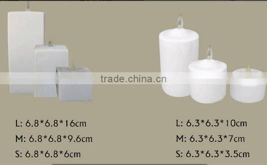 Handmade beautiful printing pillar LED candles for wedding souvenirs