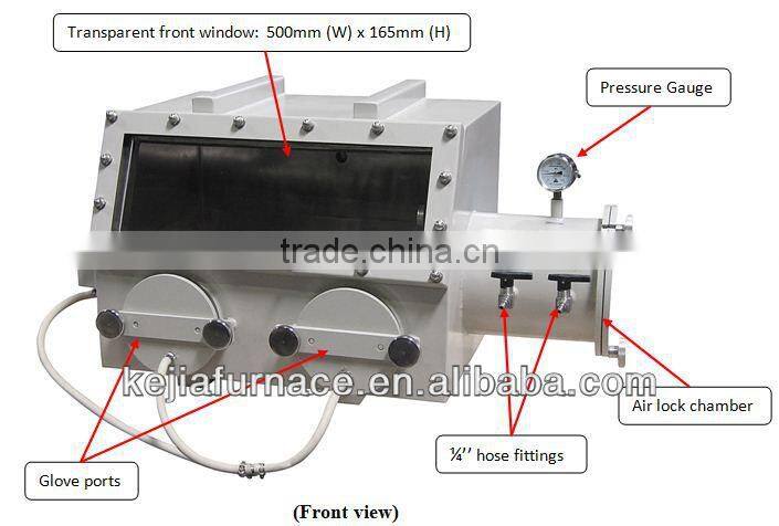 Benchtop transparant vacuum glove box with pressure control system