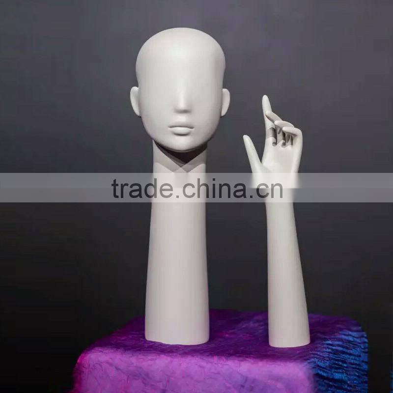 Abstract wooden mannequin head for hat display,water transfer printing surface