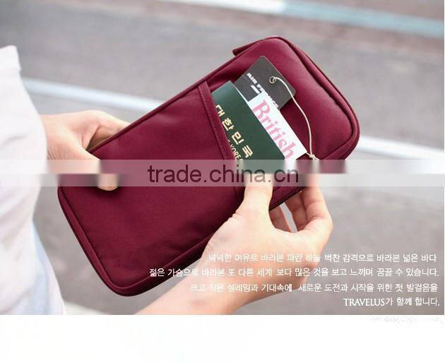 Travel Cover Organizer Zip Wallet Passport Boarding ID Card Holder
