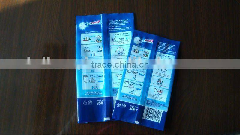 hot sale die cut handle plastic packaging bag for washing powder