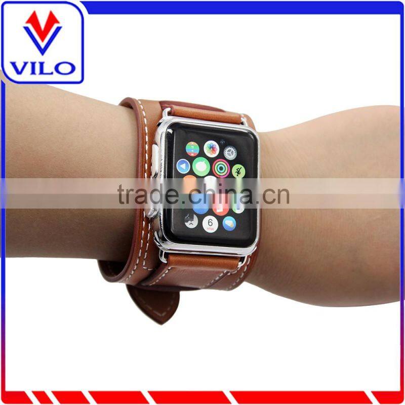 Genuine Leather Band Bracelet Cuff Wrist Watch Band For Apple Watch Cuff Leather Band