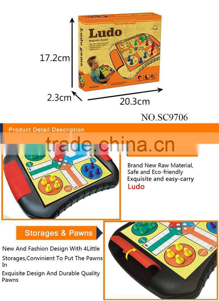 Latest product novel design ludo game with ludo pieces for 2016