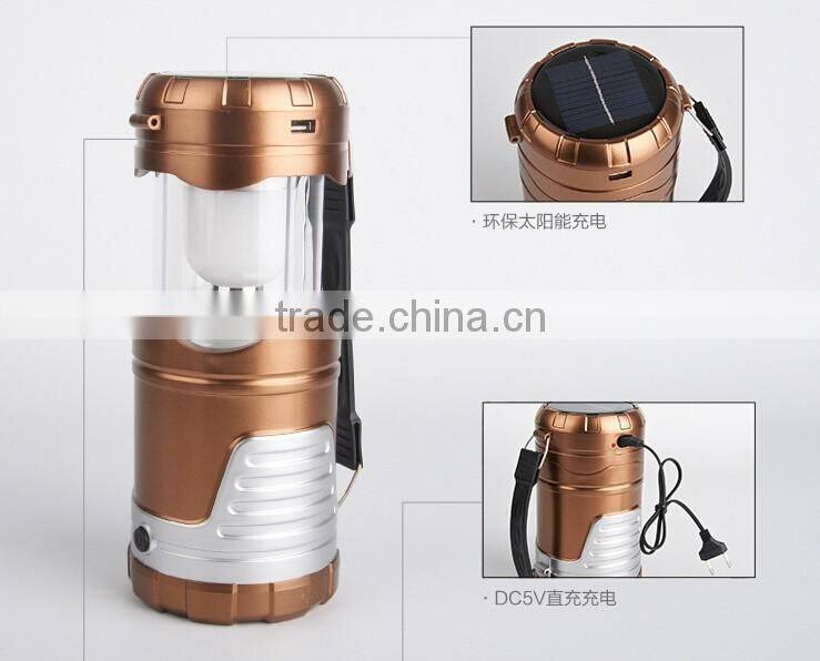 Plastic Camping Lantern,6 Led Rechargeable Lantern,Usb Solar Lantern With Mobile Phone Charger