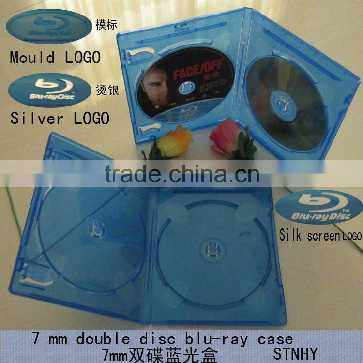 11mm bluray dvd case Red double with Print Blu-ray logo