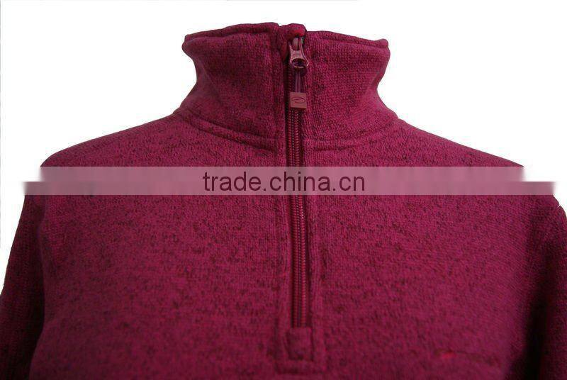 100% Polyester Ladies' Melange Fleece Top