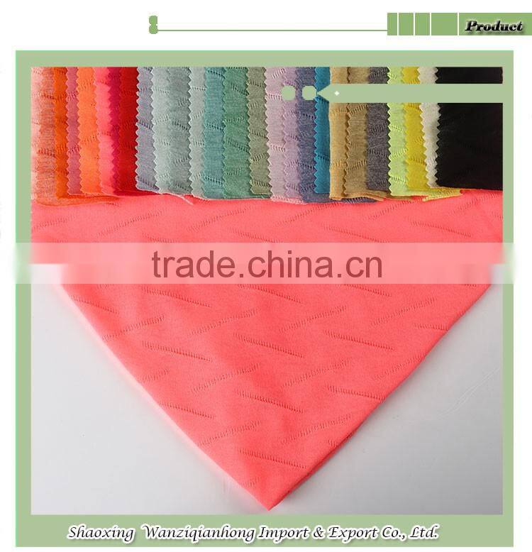 Soft hand feeling jacquard knit TR 65 rayon 35 polyester fabric