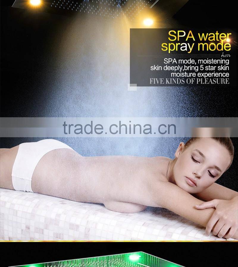 luxury shower system embeded ceiling multifunctional shower mixer bath set with rainfall,waterfall,mist spray,curtain