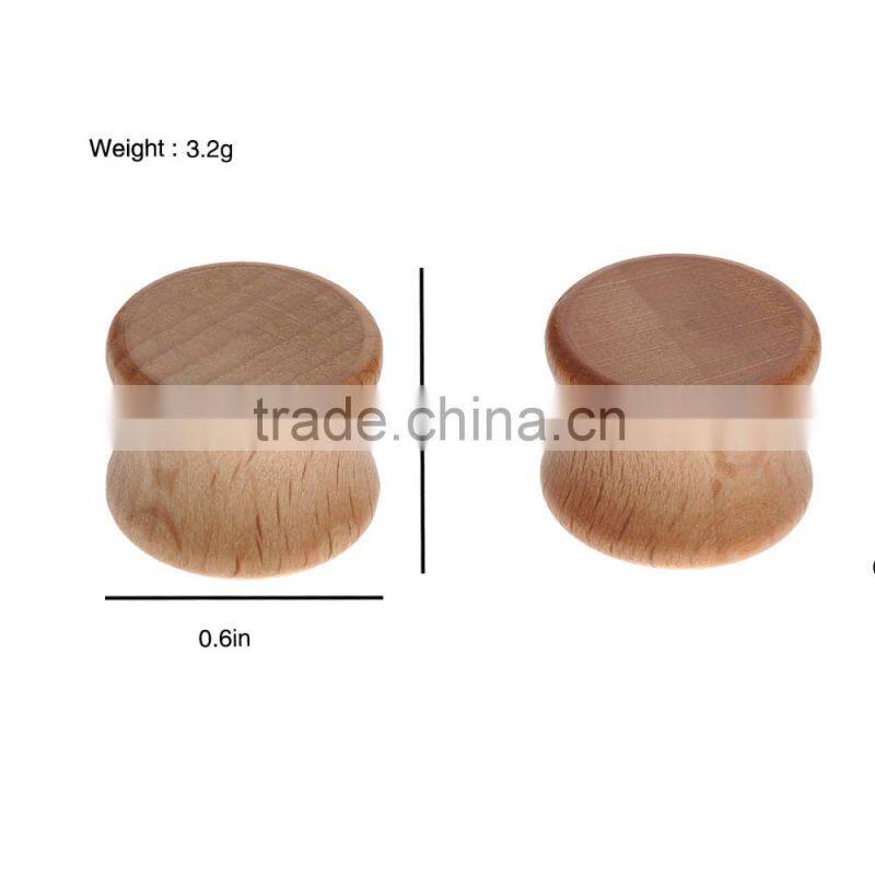 7 Pairs Organic Wood Saddle Plug Ear Plug Earlet Flesh Tunnel - Available in Size 8mm - 20mm
