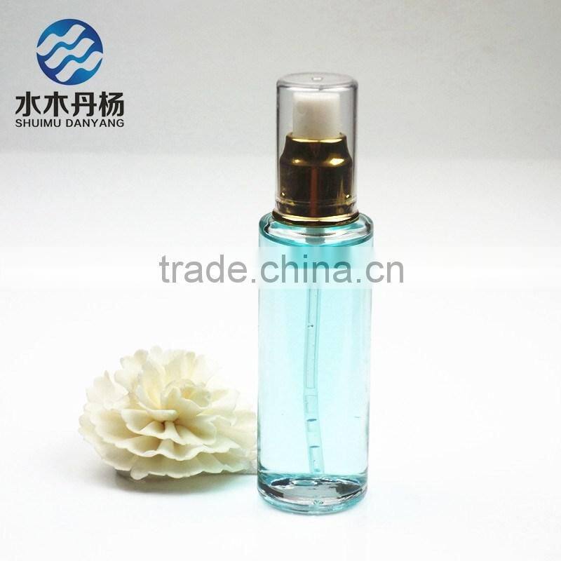 factory supply 50ml luxury cosmetic airless lotion pump glass bottle
