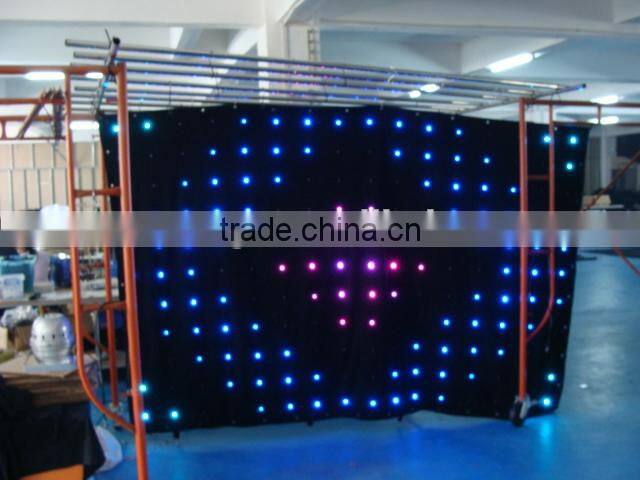 HOT WLK-1P9 Black fireproof Velvet cloth RGB 3 in 1 leds vision curtains star curtain led display led