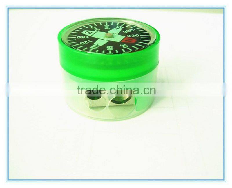 Plastic funny pencil sharpener with compass