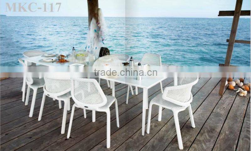 2015 Synthetic Rattan Dining Set Furniture- Poly Rattan Dining Room Furniture - Wicker Furniture Dining Table and Chair