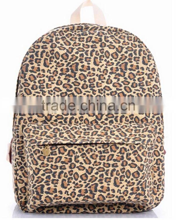 2014 new and hot canvas backpack fashion lady designer leopard backpack china bags