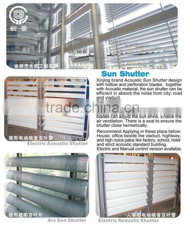 Manual adjustable aerofoil aluminum sun louver