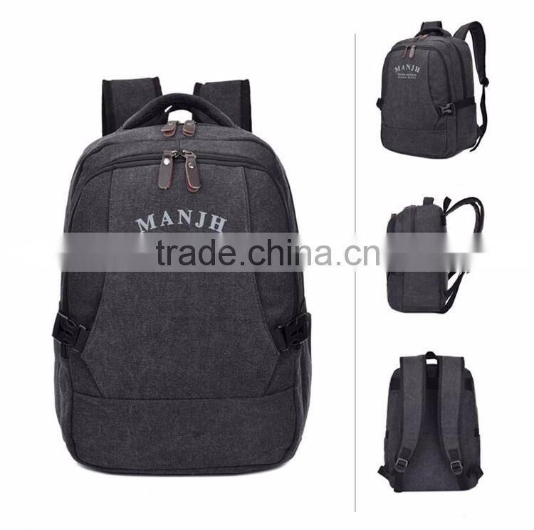 OEM Factory Custom Fashion Black Notebook Laptop Backpack Trendy mens canvas backpack