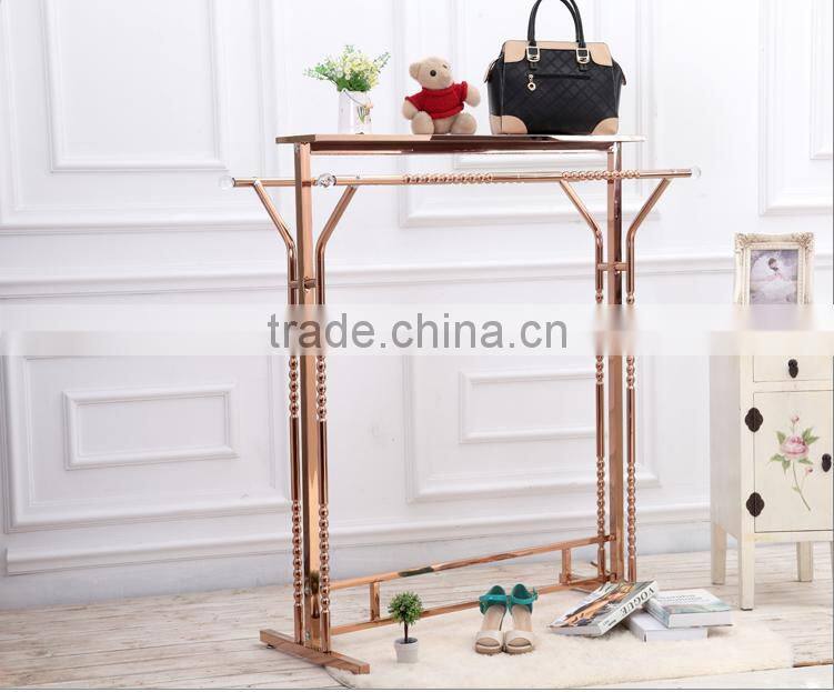 Custom garment flooring stainless steel fur coat display racks display stand