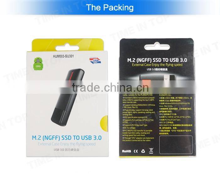 High quality M.2 NGFF SSD to USB3.0 External Case