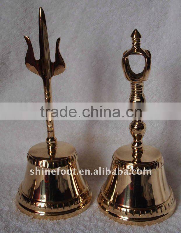 brass tibetan bell for many usages A3-501,with vajra dorje handle(A642)