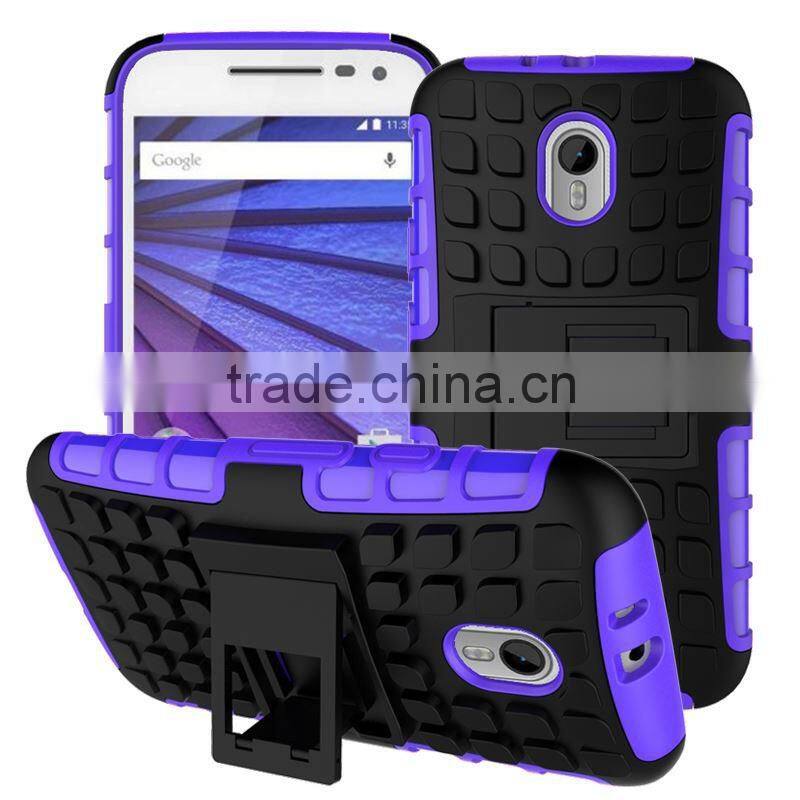 2015 Original 2 In 1 Pattern Silicone and PC Rugged Hybrid heavy duty case for motorola moto g3 made in china