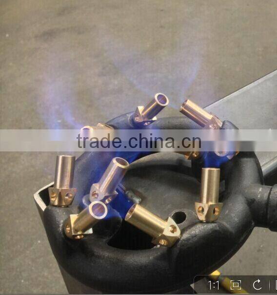 Propane gas multi nozzles tips gas Burner for cooking range equipment, ring jet burner with 10 brass jets