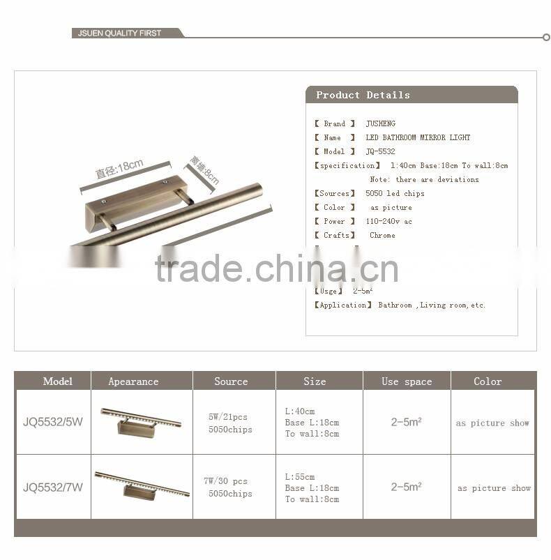 9W indoor Bronze wall sconce lighting LED Bathroom mirror light 100-240V AC waterproof lamp CE& Rohs